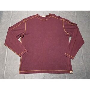 Agave Lux Thermal Sz XL Red Long Sleeve Steelhead Pullover Shirt Burgundy Supima